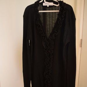 Anne Fontaine Paris, Black Ruffle Cardigan